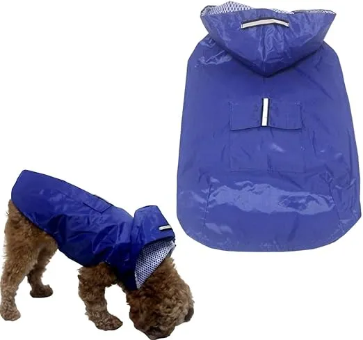 IMPERMEABLE PERROS PEQUEÑOS CON CAPUCHA Y REFLECTORES