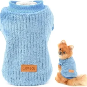 JERSEY DE LANA ACANALADO PARA PERROS MINI, AZUL