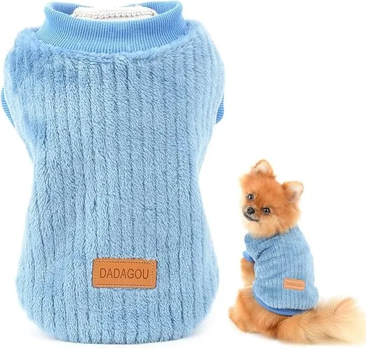 JERSEY DE LANA ACANALADO PARA PERROS MINI, AZUL
