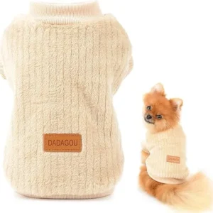 JERSEY DE LANA ACANALADO PARA PERROS MINI, BEIGE