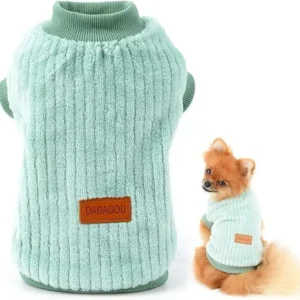 JERSEY DE LANA ACANALADO PARA PERROS MINI, VERDE