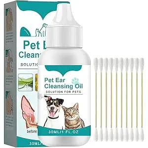 JJHXM 30ML Limpiador oidos Perros con Hisopos De A