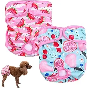 LURVOUS 2 Piezas Pañales Perro Hembra Reutilizable