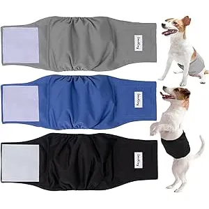 LeerKing Pañales Perro Macho Lavable Paquete de 3