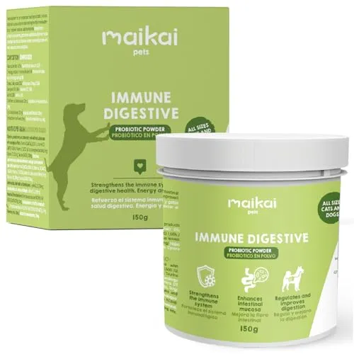 MAIKAI Probioticos para Perros y Gatos - Sistema Digestivo e Inmunológico - Polvos Inmune Digestive 150 g
