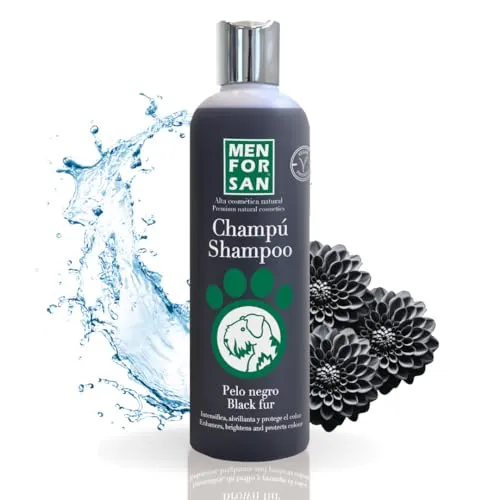 MENFORSAN Champú Pelo Negro para Perros - Intensificador del color