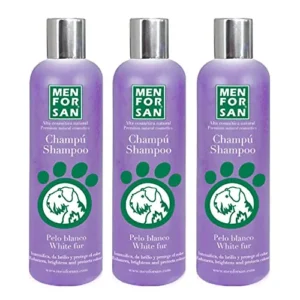 MENFORSAN Champú para Perros de Pelo Blanco, Frutal, Morado, 300 ml (Paquete de 3)