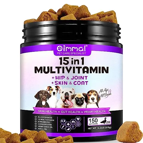 Multivitamina 15 en 1 para Perros Mini, 150 Unidades de vitaminas