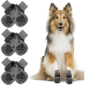 NeuWee Calcetines Antideslizantes para Perros, 3 P