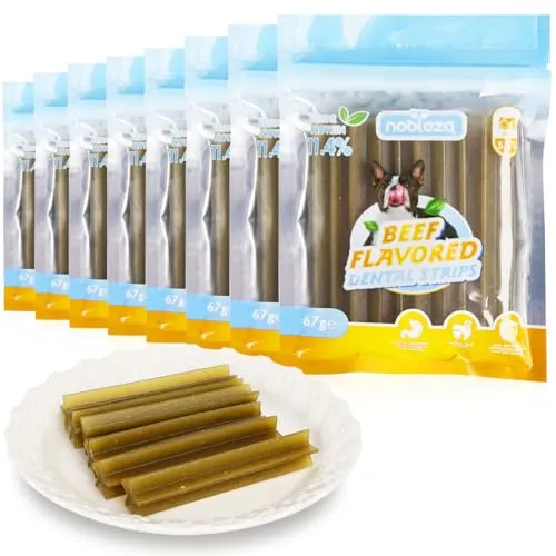 Nobleza Dental Stick para Perros Pequeños con Sabor a Ternera para la Higiene Oral, Palitos Dentales Masticables 67g * 8 Paquetes