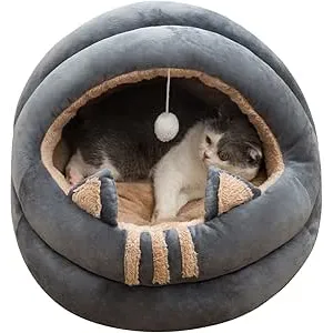 PETCUTE Cama para Perros y Gatos,Cama Tipo Cueva p