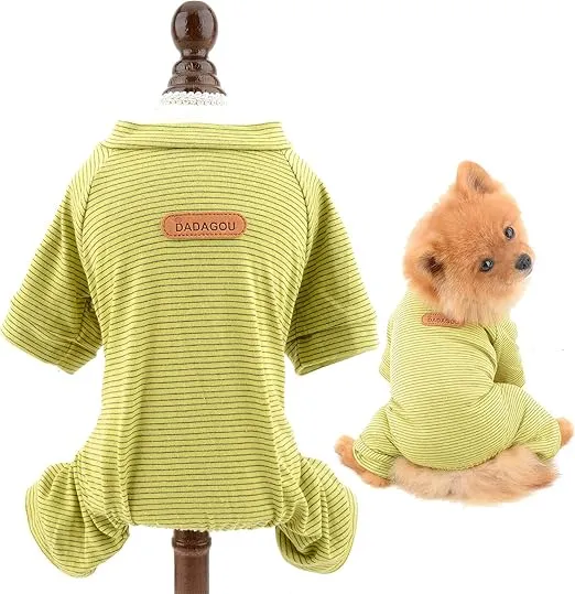 PIJAMA DE ALGODÓN PARA MASCOTAS PEQUEÑAS - AMARILLO