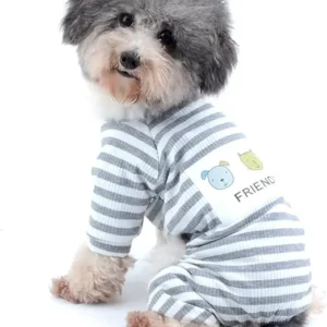 PIJAMA DE ALGODÓN PARA PERROS TALLA S - GRIS