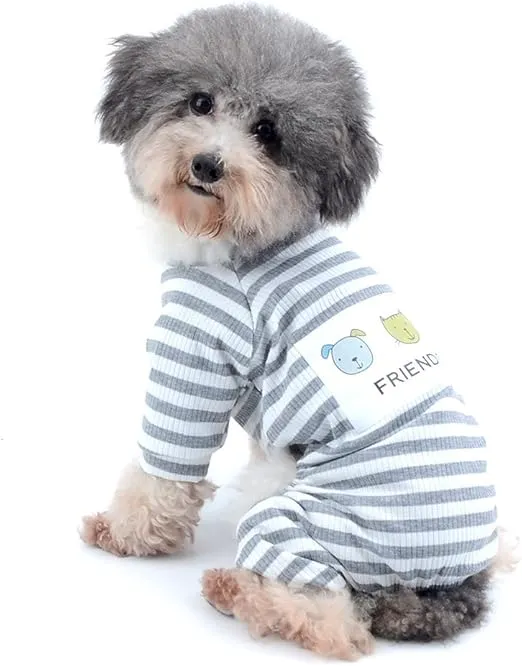 PIJAMA DE ALGODÓN PARA PERROS TALLA S - GRIS