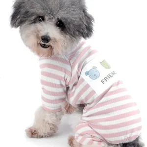 PIJAMA DE ALGODÓN PARA PERROS TALLA S - ROSADO