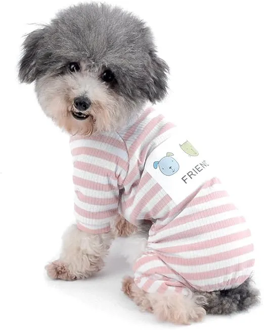 PIJAMA DE ALGODÓN PARA PERROS TALLA S - ROSADO
