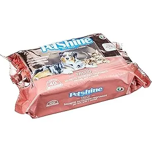PORRINI Toallitas Higiene para Perro y Gato, Talco