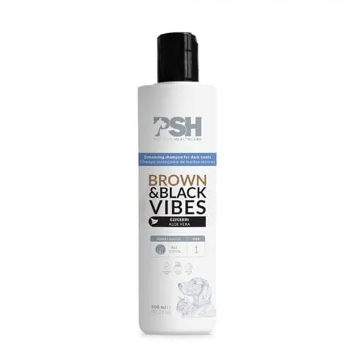 PSH Brown & Black Vibes Shampoo - Champú para Perros y Gatos de Pelo Marrón y Negro
