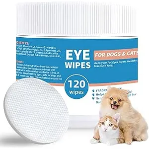 PUMBLER Toallitas para ojos de perro, 120 unidades