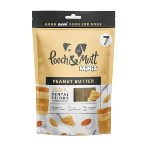 Palitos dentales con Sabor a Mantequilla de maní para Perros, 1 Paquete de 7 palitos