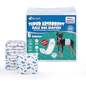 Pet Soft Pañales desechables para perros, 50 unida