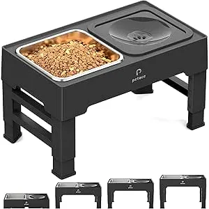 Petace Comedero Elevado de 4 Alturas Ajustables, B