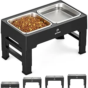 Petace Comedero Elevado de 4 Alturas Ajustables, C