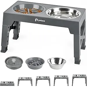 Petace Comedero Perro Elevado, 1 Comedero de Acero