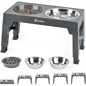 Petace Comedero Perro Elevado de 5 Alturas Ajustab