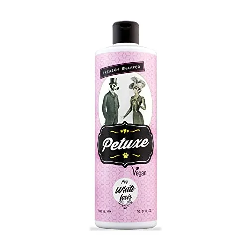 Petuxe Cosmetics Champú Vegano para Perros y Mascotas, Pelo Blanco, 200 ml