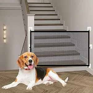 Puerta de malla para mascotas, 110 x 72 cm, puerta