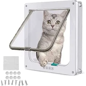 Puerta para Gato,4 Vías Puerta para Gatos,19,7x19x