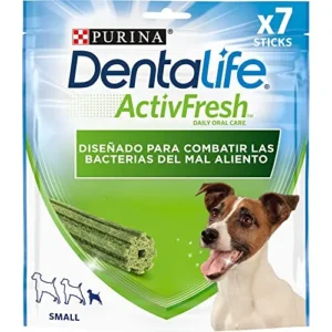Purina Dentalife Activfresh Small, Snack Dental, mal aliento perros pequeños, Mini ,6 Bolsas de 7 sticks