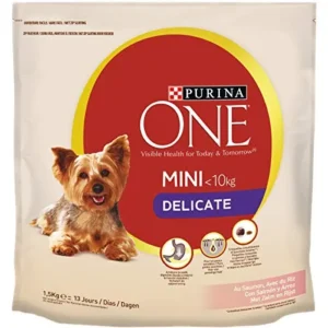 Purina One Mini Delicate Comida Seca para Perros de Razas Pequeñas, 1.5kg