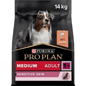 Purina Pro Plan Medium Adult Derma Pienso Adulto, Piel y Pelaje con Salmón, saco de 14kg