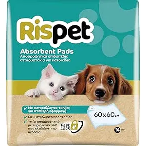 RISPET Alfombrillas higiénicas para Perros, 60 x 6