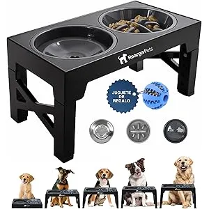 ROARGA PETS Comedero Perro Elevado y Bebedero Anti