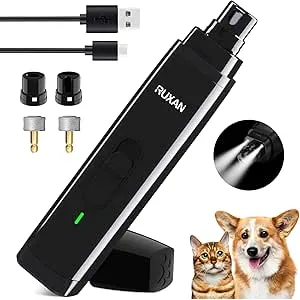 RUXAN Molinillo de Uñas Para Perro con Luz LED, Li
