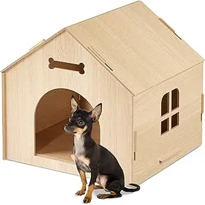 Relaxdays Caseta para Perros Pequeños, Casa Gatos
