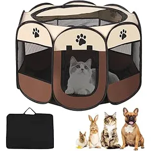 SKIKHN Parque Plegable para Perros, 64 x 64 x 41cm