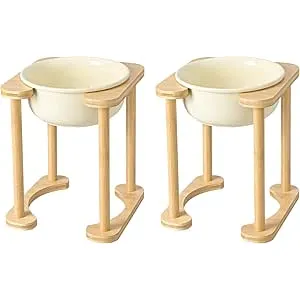 SPUNKYJUNKY 2pcs Comedero Elevado de cerámica para