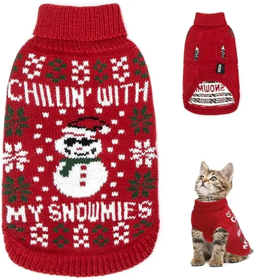 SUÉTER DE NAVIDAD PARA PERROS PEQUEÑOS Y GATOS