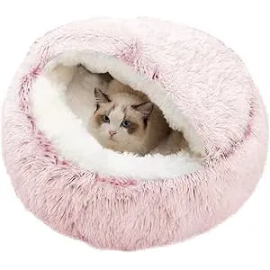 SUOXU Cama calmante para Gatos, Nido de Donut Cudd