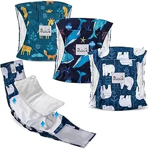 SlowTon 3 Pañales para Perros machos, Pañales Lava