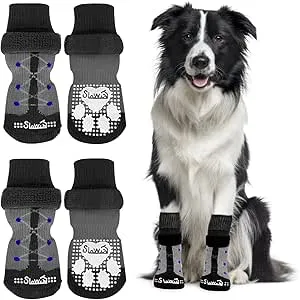 SlowTon Calcetines Antideslizantes para Perros, Pr
