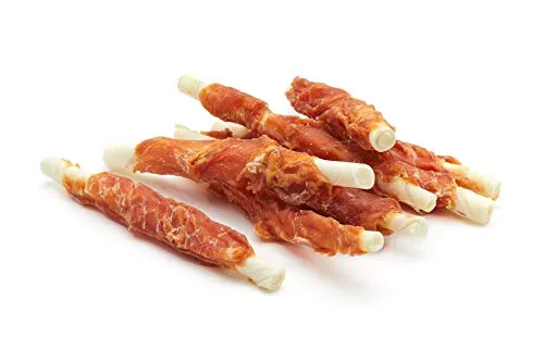 Snack Perro Palitos de Piel de Buey Enrollados con Pollo Deshidratado - 500 gr