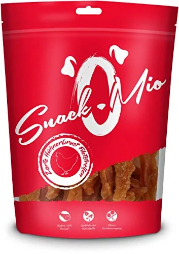 Snack Premium para Perros - tiernas Tiras de Filete de pechuga de Pollo, sin Cereales, 1 Pack (1 x 500g)
