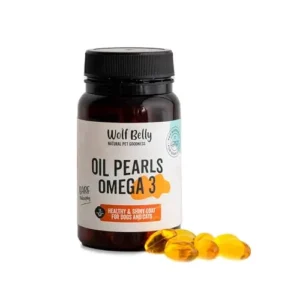 Suplemento Omega 3 Perros y Gatos 100% Natural (60 Perlas) Cápsulas Aceite de Pescado Ricas en DHA y EPA
