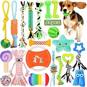 TEGOVE Juguetes para Perros,20 Pcs Juguete para Mo