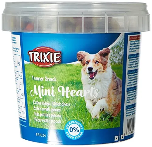 TRIXIE Bote Snack de Entrenamiento Mini Hearts, 200 g, Perro